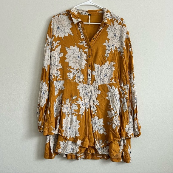 Free People Shake It Button-Front Short Casual Dress |size small - Picture 1 of 10